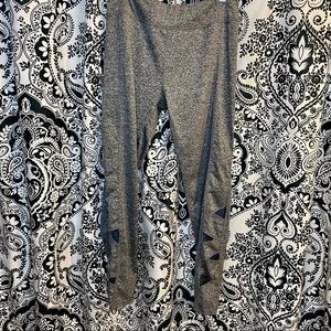 Grey Running Pants with Triangle Cutouts